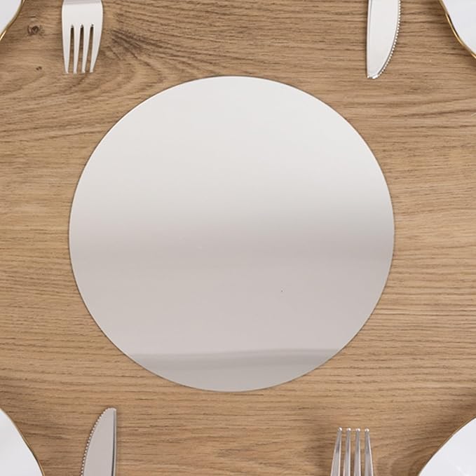 Efavormart 10 Pack Silver Round Acrylic Mirror Tray for Decoration, Circle Candle Plate Centerpiece Bases - 8"
