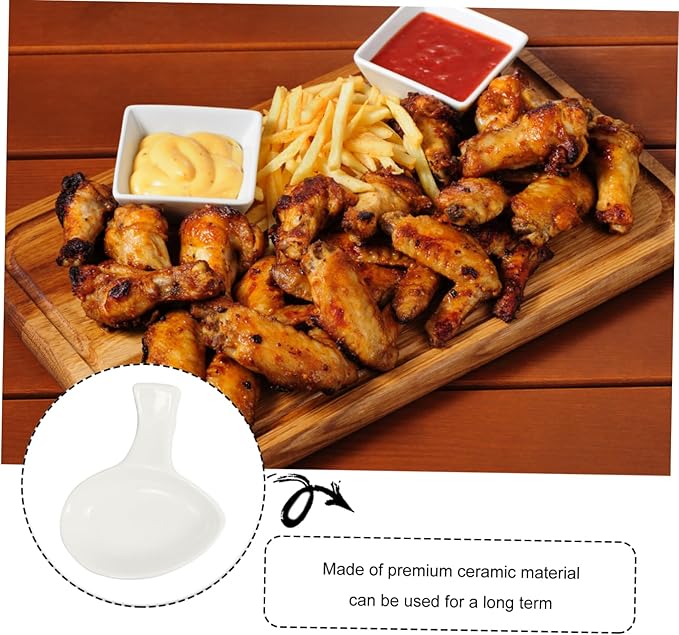 STOBAZA 4pcs Ceramic Chopsticks Rests and Dipping Bowls Set Food Sauce Dishes for Home Multi-Functional Kitchen Gadgets for Appetizers and Seasoning
