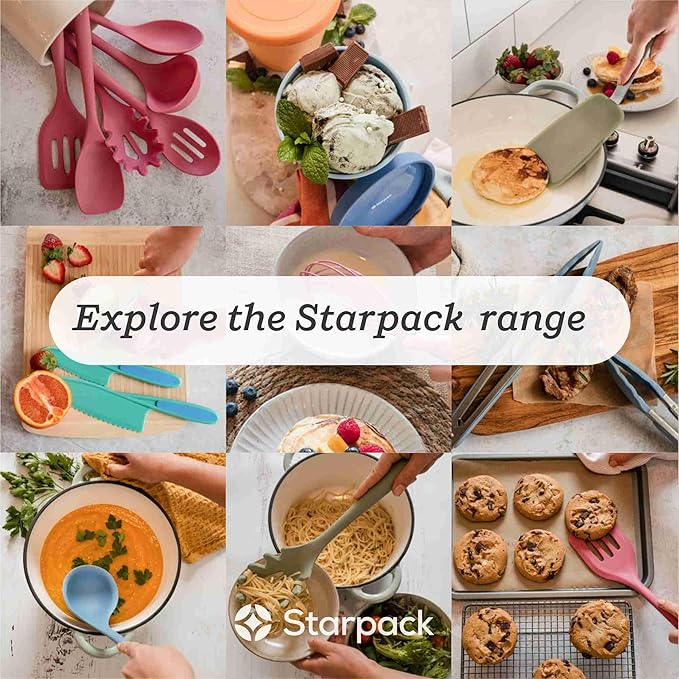 StarPack Premium Silicone Kitchen Tongs Set of 2 (9-Inch & 12-Inch) - Stainless Steel with Non-Stick Silicone Tips, High Heat Resistant to 480°F, For Cooking, Serving, Grill, BBQ & Salad (Stormy Grey)