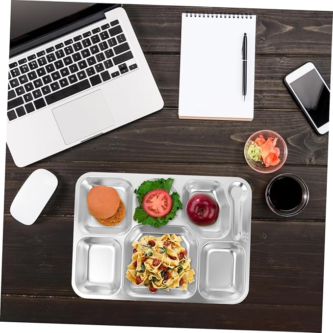Happyyami Compartmented Dinner Plate Food Serving Trays Charcuterie Eating Dishes Kitchenware