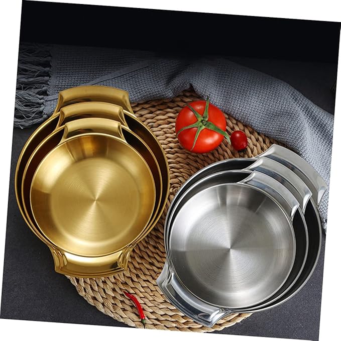 Alipis Stainless Steel Snack Serving Tray Food Plate for Fruits Desserts and Bbq Easy to Clean for Home Restaurant and Parties Silver Color