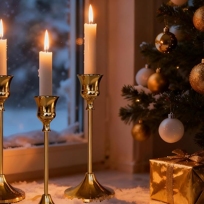 Candlestick Holders Gold, 1 Pack Taper Candle Holder for Candlesticks, Candle Sticks Holder Decor for Home Decor