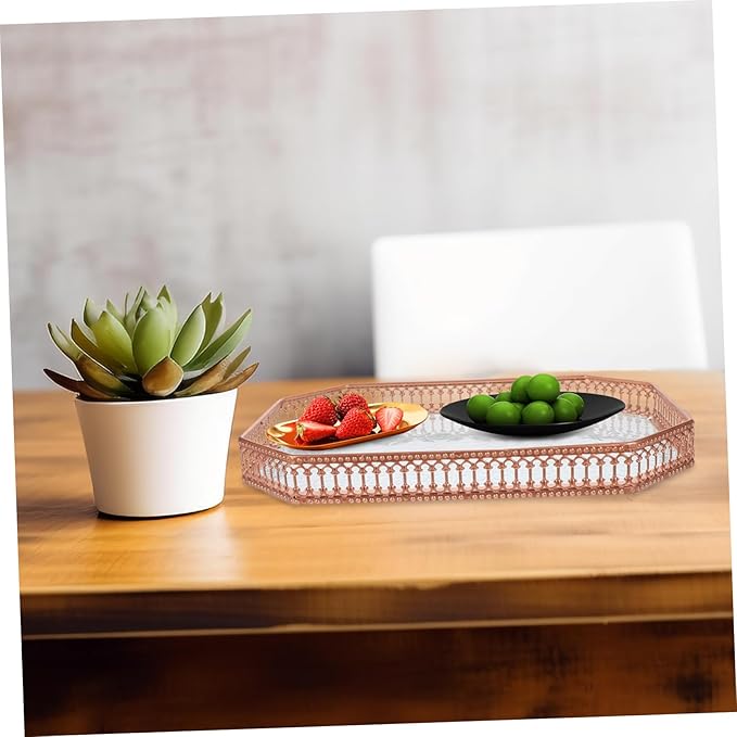 Garneck Elegant Serving Tray Edges Platter for Fruits Snacks Desserts and Beverages for Home Decor and Entertaining Guests