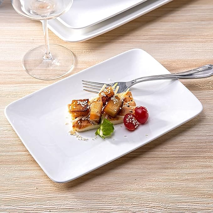 Classic 32pcs Dinnerware Sets Pure White,Elegant Ceramics Dinner Sets,Complete Porcelain Combi-Set,Fine Plates Bowls and Cups,Microwave and Dishwasher Safe,for Kitch,