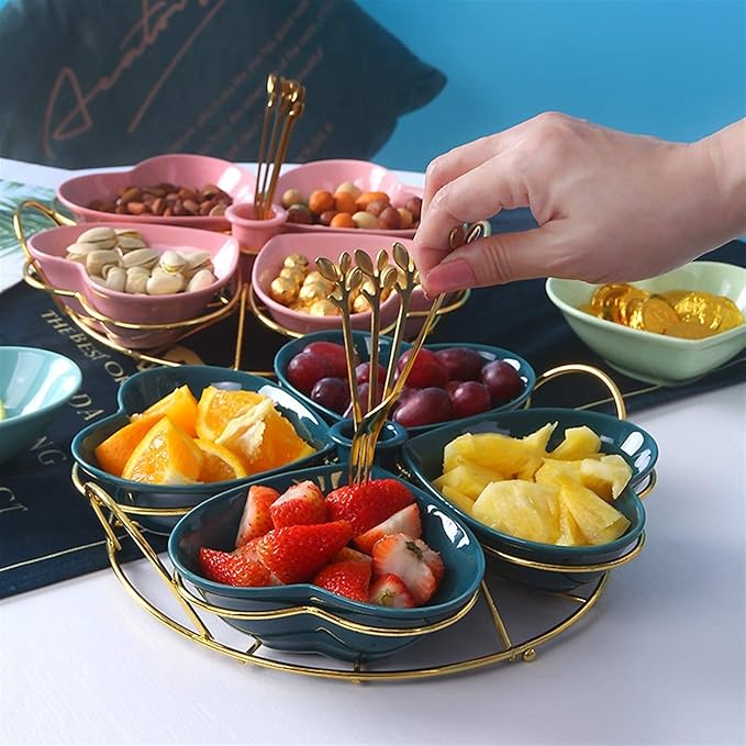 Dip Bowls Set Soy Sauce Dish/Bowls Snack Plate Appetizer Plate Ceramic Tableware Household Seasoning Plate Dipping Sauce Plate Fruit Plate Snack Bowl with Bracket Dippin