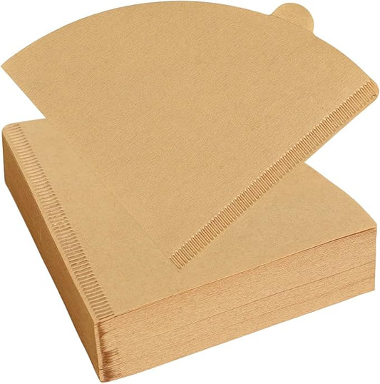 Disposable Cone Coffee Filters V02-200 Count Unbleached Natural Brown Paper Filters, 2-4 Cup Pour Over & Drip Coffee Makers, Compatible with Conical/V-Shaped Drippers