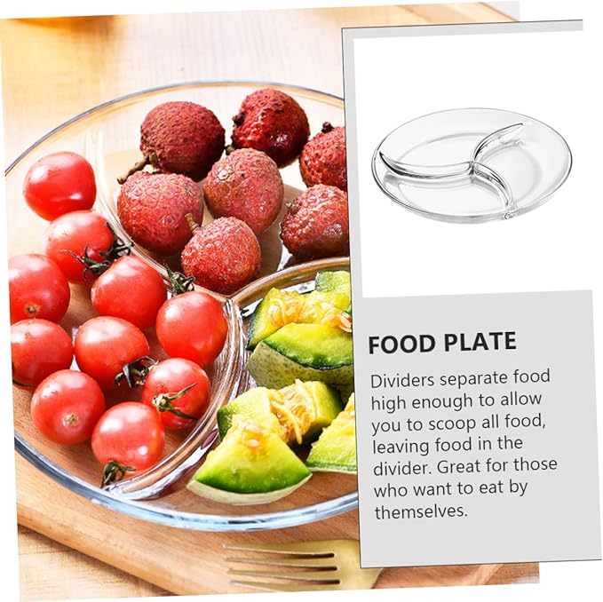 NOLITOY Plates Lunchable Container Fruit Salad Plate Serving Tray Modern Kitchen Glass Tableware