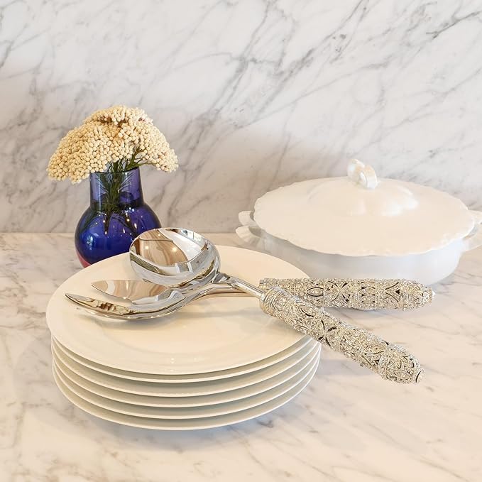 Olivia Riegel Silver Windsor Salad Serving Set - SA1003