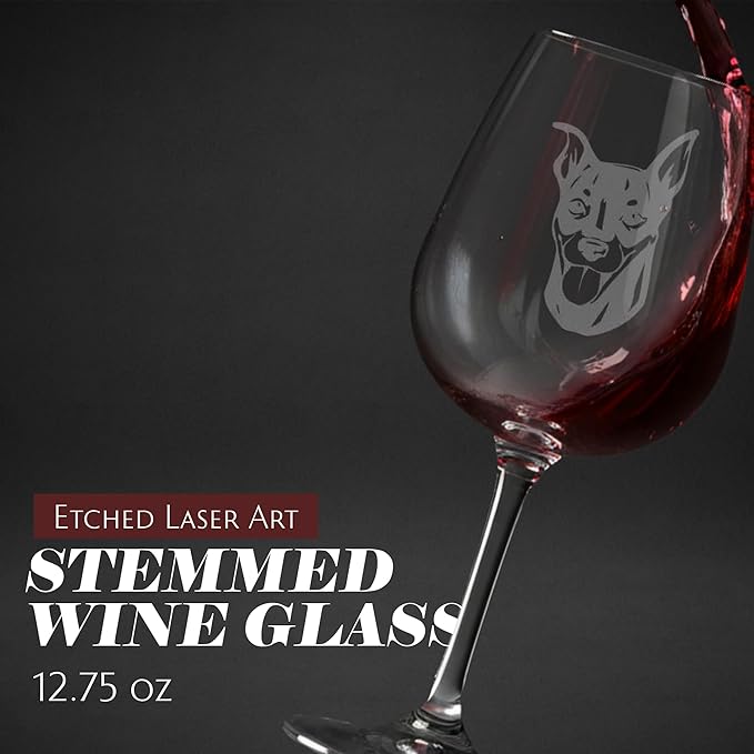 Miniature Pinscher (Min Pin) Dog Themed Etched 12.75oz Wine Glass B00VFJ46X2: Jack Russell Terrier Dog Themed Etched 12.75oz Wine Glass