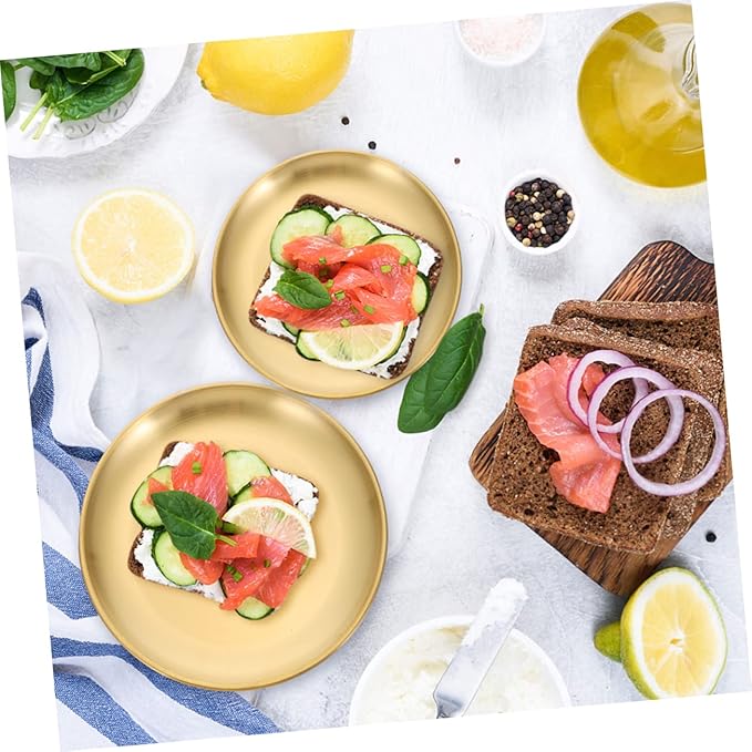 NOLITOY 2pcs Stainless Steel Serving Trays Multifunctional Appetizer Plates for Entertaining Decorative Jewelry Dishes for Home Decor Finish