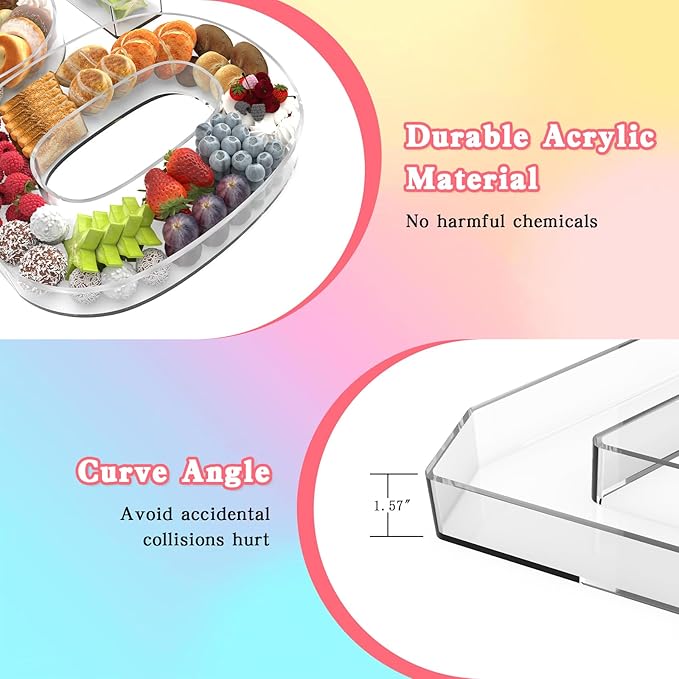 11" Acrylic Number Charcuterie Tray, Fillable Number Charcuterie Box for food, Reusable Serving Cake Candy Dish Display Tray for Birthday Anniversary Party Decoration (Number 1)