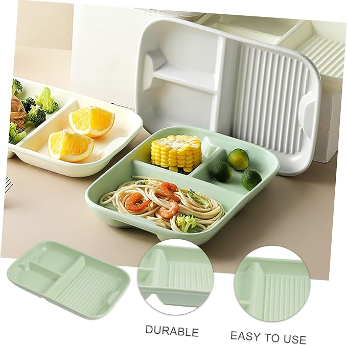 Divided Plate Ceramic Serving Tray Boys and Girls Tableware Breakfast Dish Multi-functional Easy to Clean