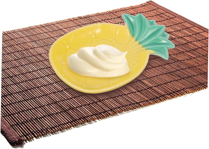 PRETYZOOM 2pcs Pineapple Shaped Ceramic Sauce Dish Set Multifunctional Dipping Plates for Appetizers and Seasoning Kitchen Use