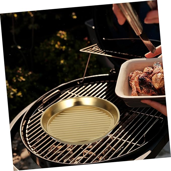 GLEAVI Stainless Steel Snack Plate 20cm Grilled Meat Dish Versatile Plate for Seafood Steaks Ideal for Camping Birthdays