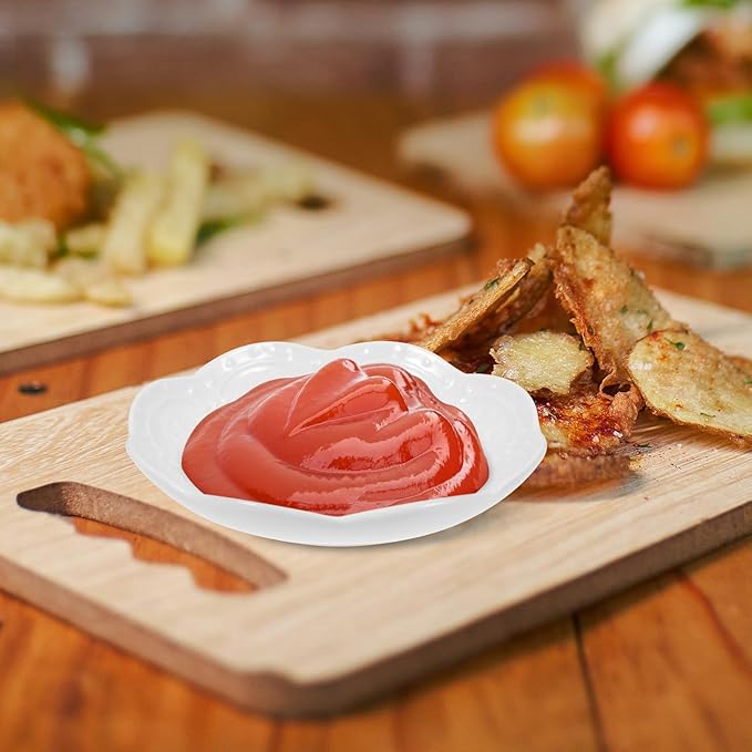 2pcs Ceramic Appetizer Plates Small Multipurpose Sauce Dishes for Soy Sauce Oil Seasonings Compact Porcelain Side Serving Bowls for Snacks Cheese Fruit Bread