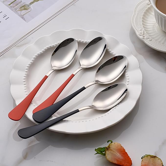 您之前提供的信息： Onlycooker 24 piece Black and Red Forks and Spoons Silverware Set,Black and Red Handle Silverware 18/0 Stainless Steel Flatware Forksand Spoons Dessert of 24