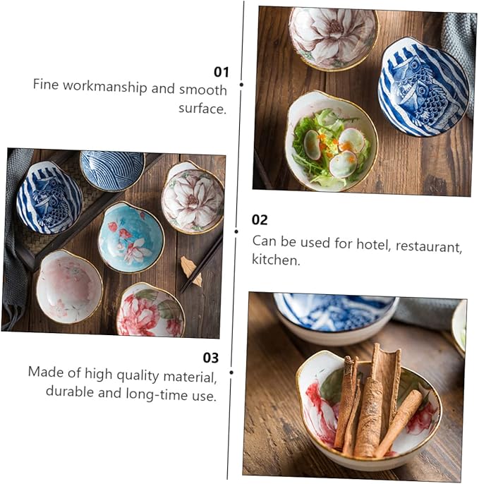 ABOOFAN 3pcs Underglaze Sauce Bowl Versatile for Appetizer Plates Dessert Plates Random Style