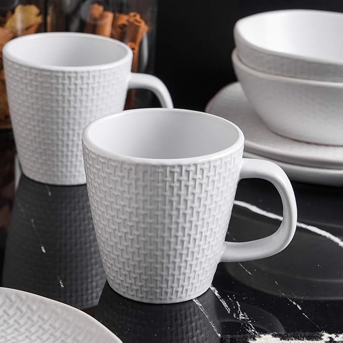 Stone Lain Abigail 16-Piece Dinnerware Set Stoneware, White