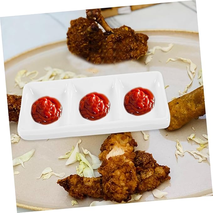8pcs Ceramic Divided Sauce Dish Compartment Appetizer Tray for Snacks and Dipping Sauces Minimalist Serving Bowl for Casual and Formal Gatherings