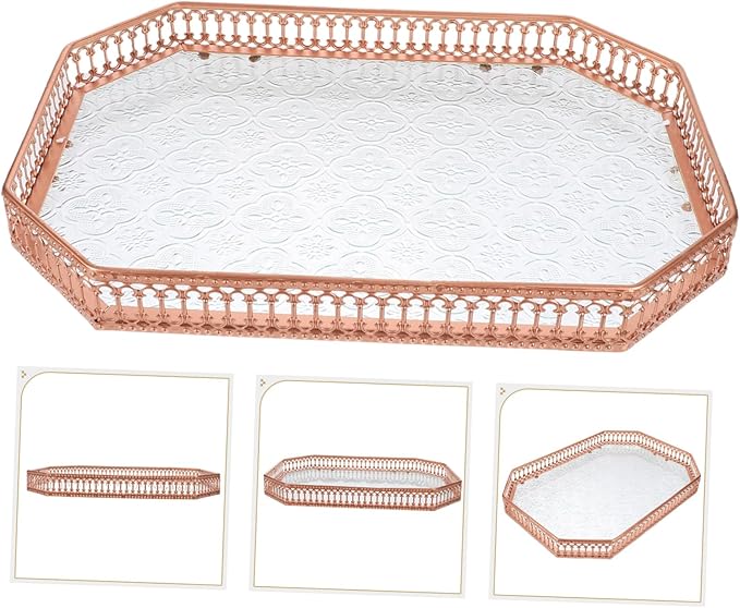 Garneck Elegant Serving Tray Edges Platter for Fruits Snacks Desserts and Beverages for Home Decor and Entertaining Guests