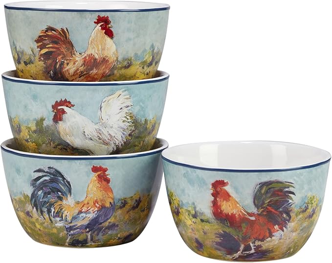 Certified International Rooster Meadow 16 Piece Dinnerware Set, Service for 4