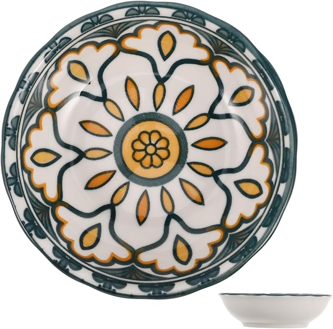 PRETYZOOM Elegant Ceramic Soy Sauce Plate Versatile Condiment Bowl Sushi Dipping Side Dish Serving Appetizer Plate