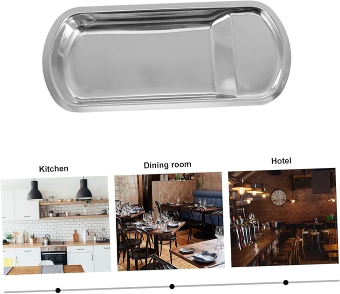 LIFKOME Clip Tray for Kitchen Stainless Steel Serving Trays Buffet Plate Easy to Clean Multifunctional Tableware Storage