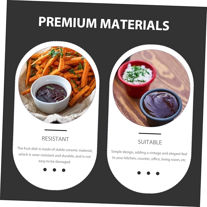 LIFKOME Ceramic Appetizer Plate Shallow Serving Dish for Dipping Sauces Rustic Style Snack Bowl for Hotel Dining and Restaurant Use 4-piece Set