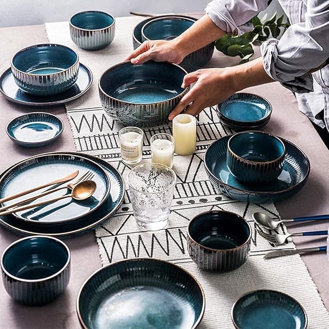 14 Pieces Dinnerware Sets Ceramics Dinner Set Dishes Tableware Set Complete Porcelain Combination Creativity Nordic Style Dinner Plates