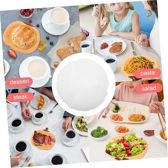 Cabilock Petal Plate Bowl Decorative Dinner Plates Ceramic Dessert Serving Trays for Wedding Home Decor