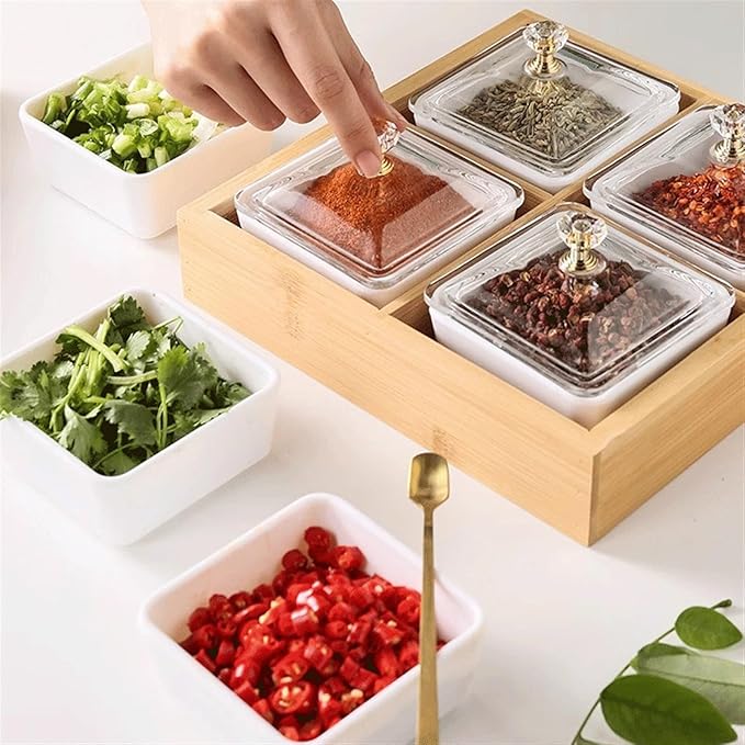 Salad plate Ceramic Divided Serving Dishes Platter with Clear Lid 3 Removable Appetizer Serving Bowls Relish Tray for Chips Fruits Candy Plastic plate (Color : 1)