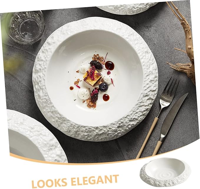 Zerodeko Ceramic Plate Decorative Dish for Salad Steak Appetizers Creative Shaped Dinnerware for Family Restaurant Hotel Use for Parties and Special Occasions
