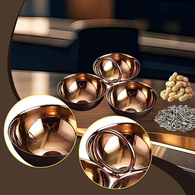 Stainless Steel Snack Serving Bowls Serving Trays Versatile Easy to Clean Appetizer Plates Fruit Plates for Party Bar Candies (Rose Gold)