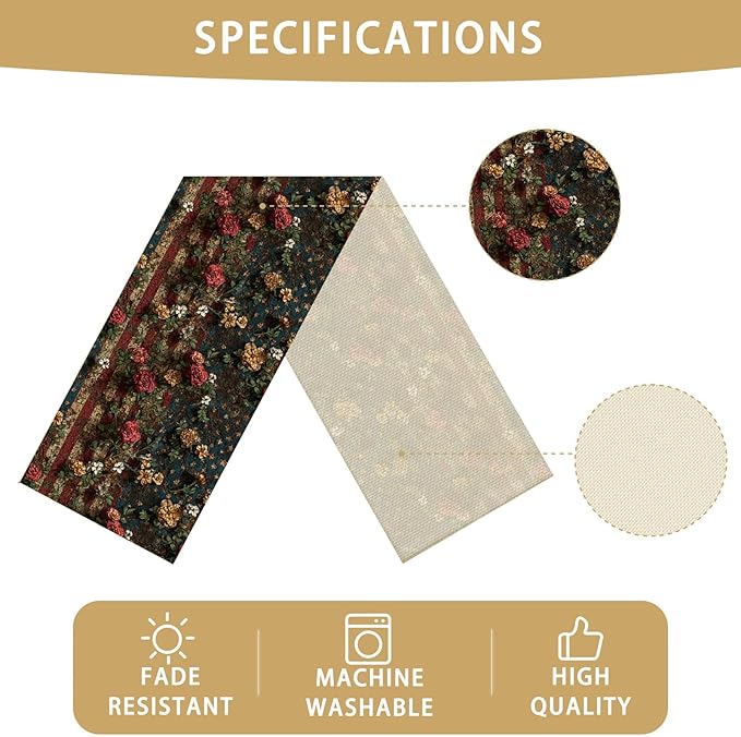 Retro American Flag Table Runner Seasonal Holiday Kitchen Dining Linen Table Decoration for Indoor Outdoor Home Party Decor 13 x 72 Inch