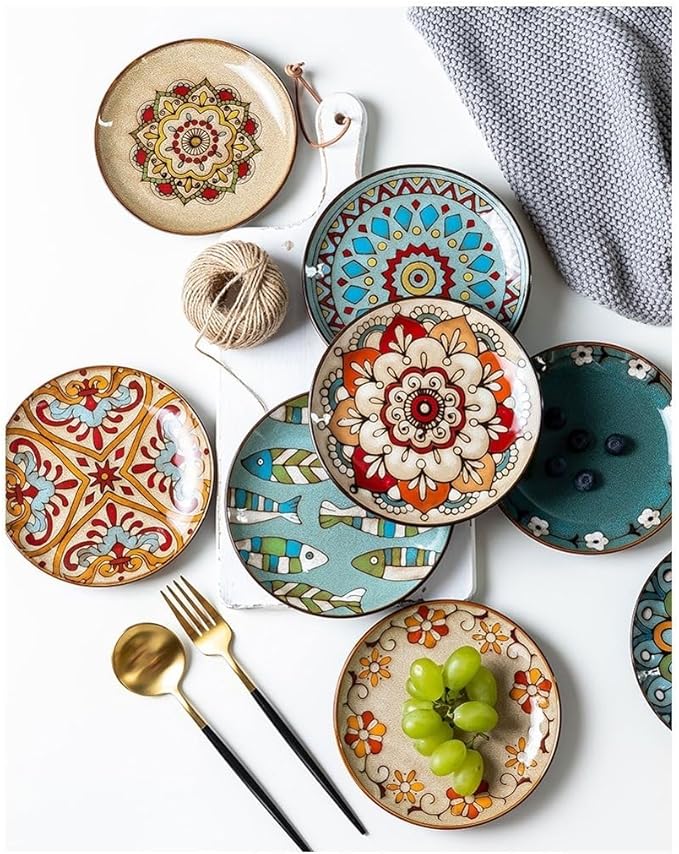 FAREWELL Dipping Bowls Household Ceramic Plate Soy Sauce Soaking Bowl Appetizer Snack Sushi Seasoning Tableware Appetizer Bowls (Color : A)