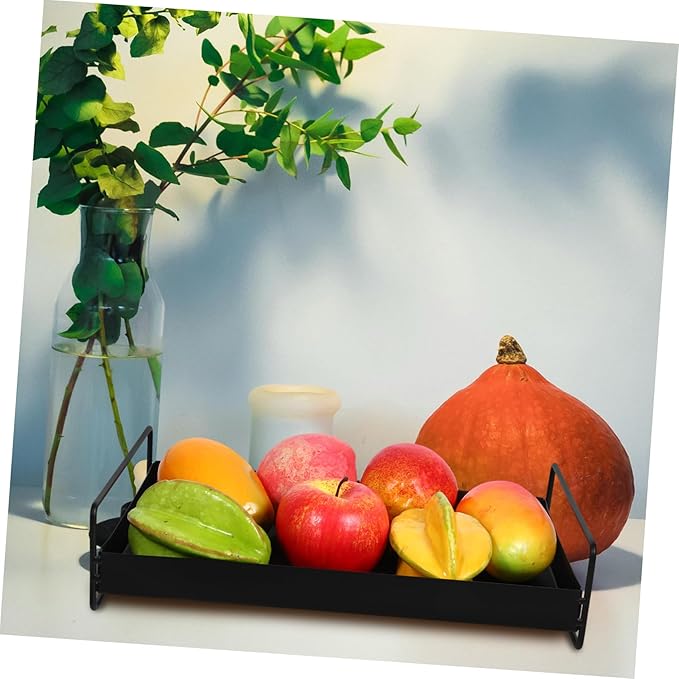 Elegant Metal Serving Tray Snack and Fruit Plate Portable Space-Saving for Family and Friends