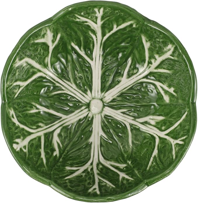 Zerodeko Creative Cabbage Leaf Bowl Salad Plate Candy Dish Decorative Ceramic Fruit Plate Appetizer Guest Fruit Porcelain Dinner