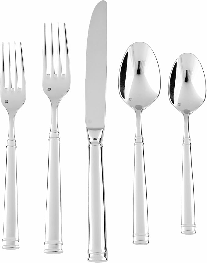 Fortessa Bistro 18/10 Stainless Steel Flatware Salad/Dessert Fork, Set of 12