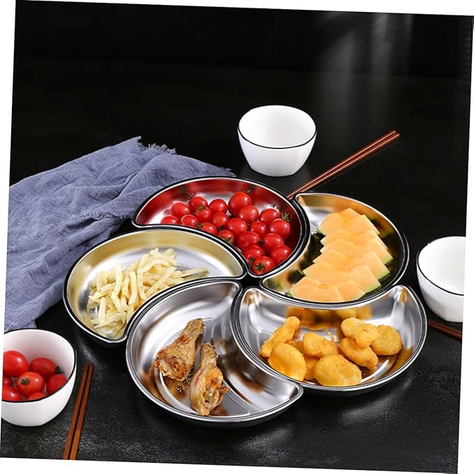 Crescent Shaped Serving Plate Silver Plates for Dinner Lunch Storage Tray for Home Decor