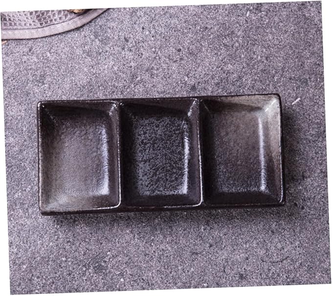 Alipis 2Pcs Ceramic Flavor Dishes Square Shape Appetizer Plates for Dipping Sauces Snacks and Condiments Versatile Food Sauce Bowls for Home School and Travel
