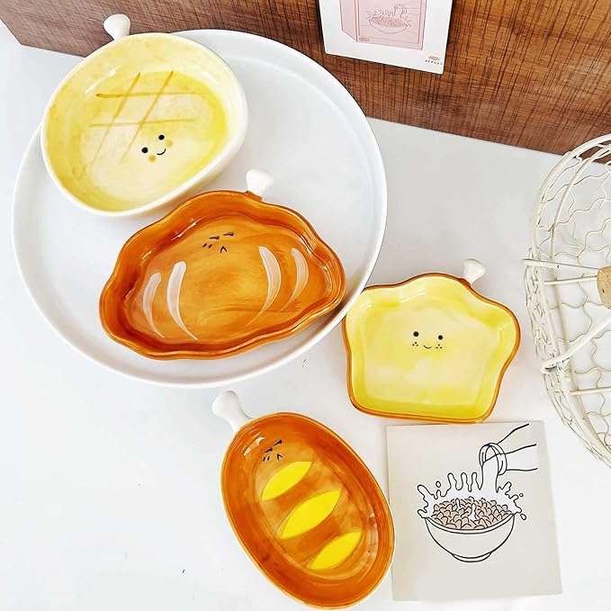 Ceramic Dish Bread Seasoning Disc Dipping Sauce Plate Microwave Safe Serving Tray for Candy Condiment Kitchenwares Hand Painted Ceramic Appetizer Plate