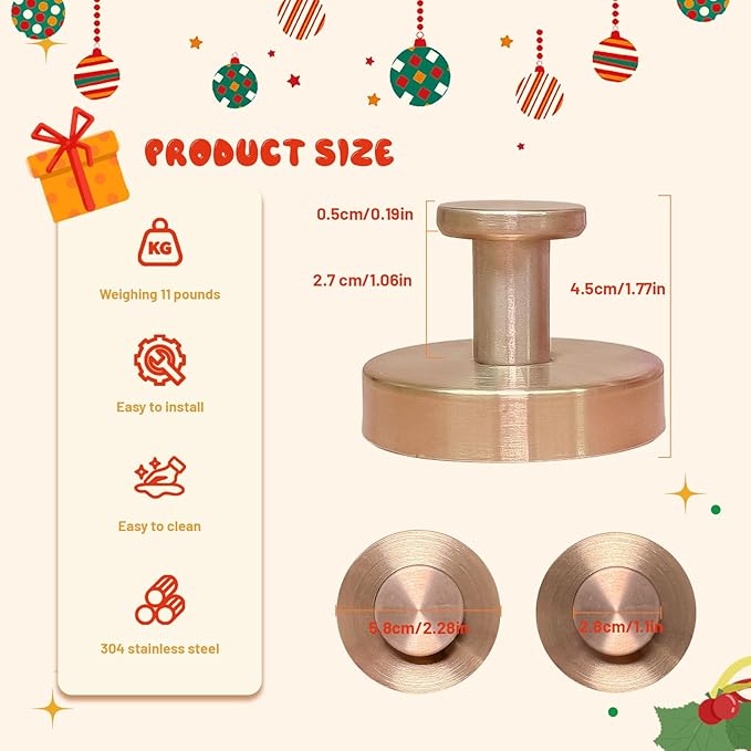 Suction Cup Hooks, Suction Cup Hooks for Shower,Removable Towel Hooks for Bathroom Window Glass Door Wall, Bath Robe Looafh Wreath Hook for Hanging (Rose Gold)