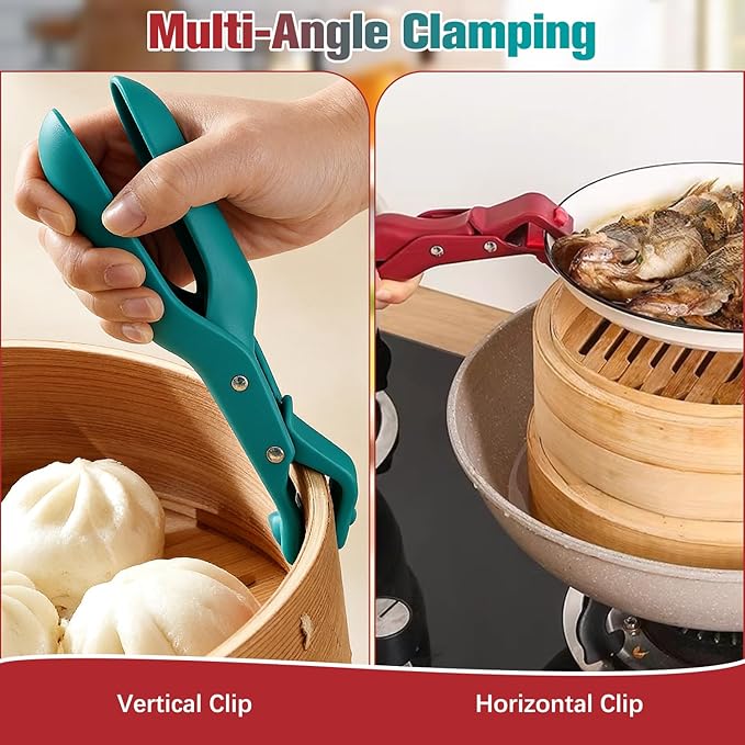 2PCS Hot Plate Grippers,Aulti-Function Anti-Scald Bowl Clip for Kitchen,Silicone Non-slip Hot Dish Plate Holder,Anti-Scald Bowl Clip,Microwave Oven Cooking,Kitchen Utensil for Bowls,Pans,Dishes