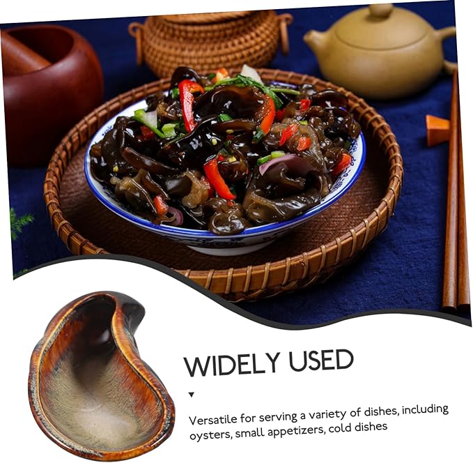 PRETYZOOM Multifunctional Ceramic Plate Dinner Plate Oyster Design Easy Cleaning for Bbq