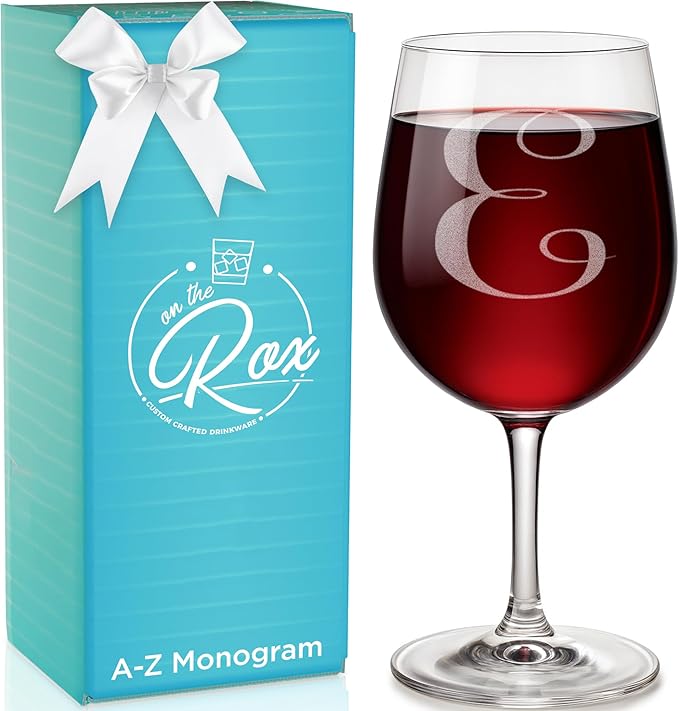 Monogrammed A-Z Wine Gifts for Women - 12.75 oz Engraved Personalized Wine Glass- Funny Wine Lover Monogram Gifts for Women - Unique Wine Glasses Gift Set €