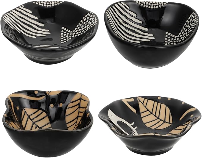 LIFKOME 4pcs Ceramic Plates Fruit Plate Charcuterie Appetizer Dish Seasoning Dishes