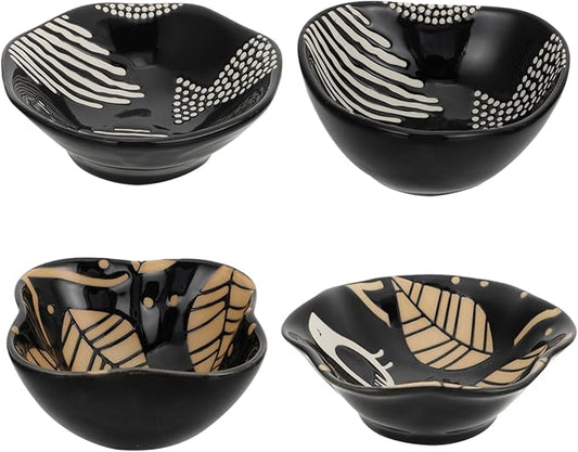 LIFKOME 4pcs Ceramic Plates Fruit Plate Charcuterie Appetizer Dish Seasoning Dishes