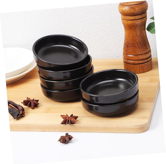 6pcs Japanese Style Ceramic Dipping Dishes Plates for Sushi Sauces and Appetizers Non-stick Tableware for Parties and Family Meals