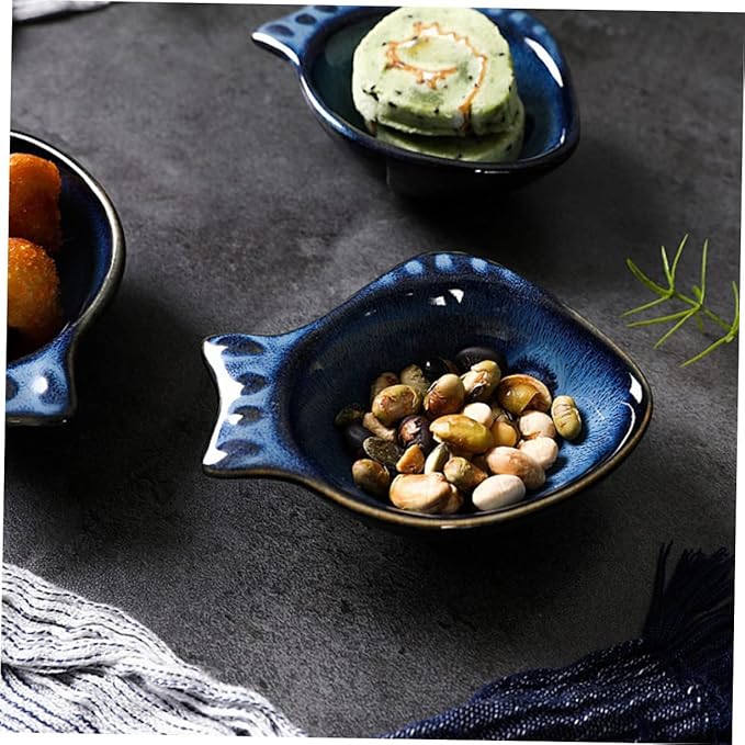 2pcs Ceramic Seasoning Plates Multifunctional Small Bowl Trays for Appetizer Plate Sauce Tray Flavor Dish Practical for Family