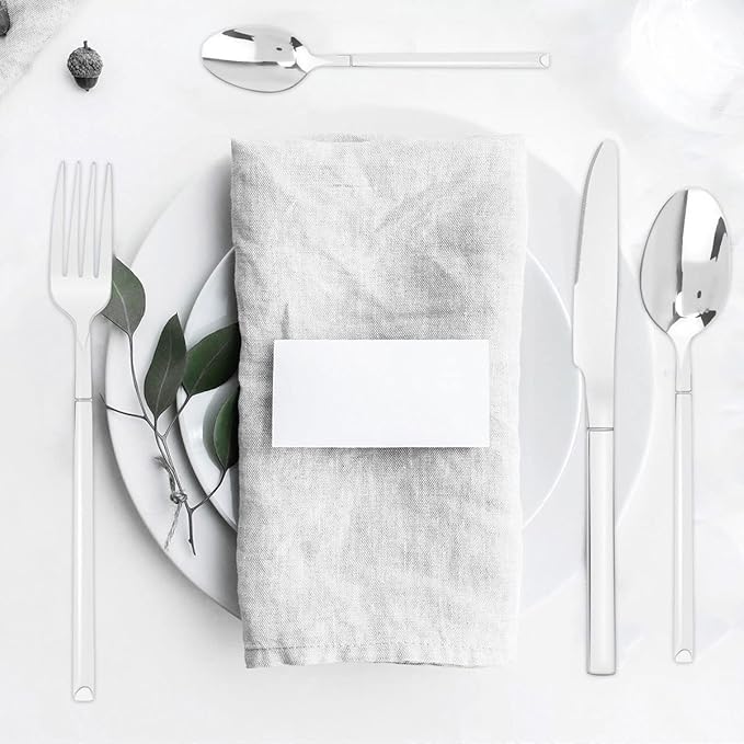 OriGlam Silverware Set, Stainless Steel Flatware Cutlery Set, Eating Utensils Tableware Include Fork Knife Spoon, Dishwasher Safe (Silver)